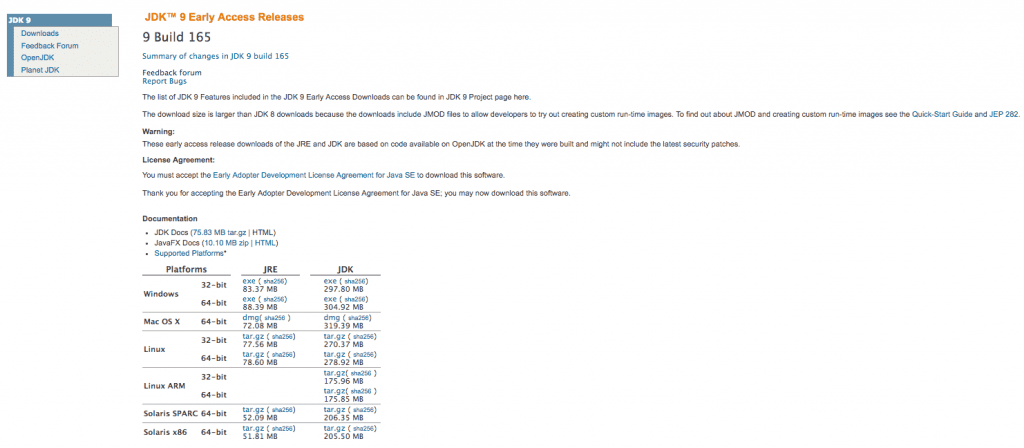 Java 9 Downloads