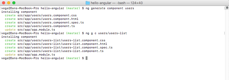 Angular CLI Generate Components