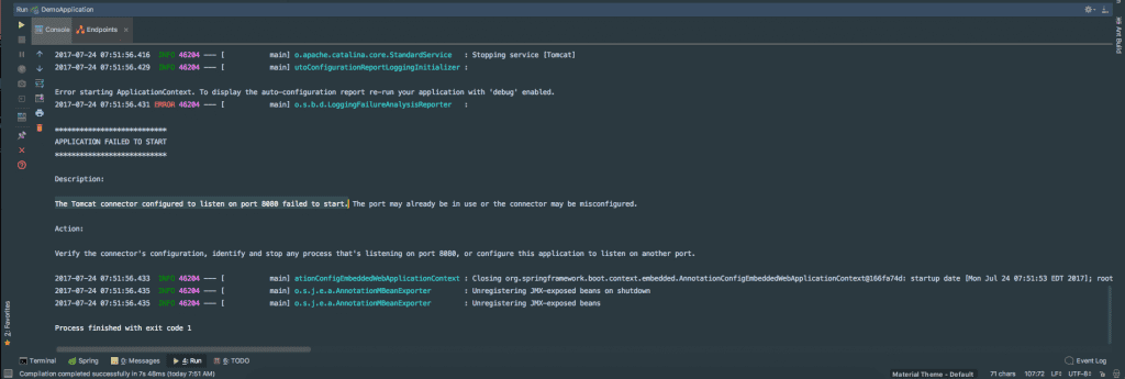 Application Failed to Start