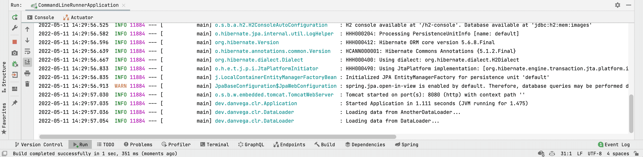 Command Line Runner @Order Annotation