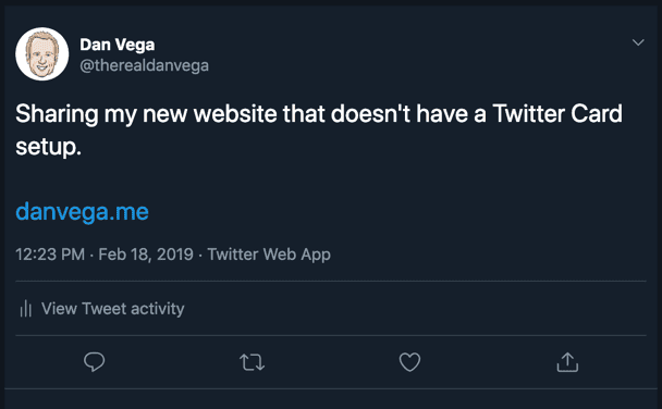 Link with no Twitter Card