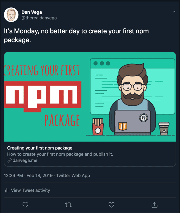 Link with Twitter Card